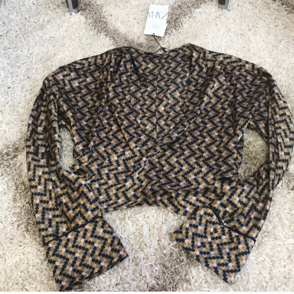 ZARA geometric ladies top size L - Picture 4 of 7